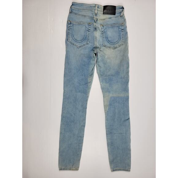 True Religion Halle High Rise Super Skinny Blue Jeans Womens 27W 204296‎ - Picture 2 of 12